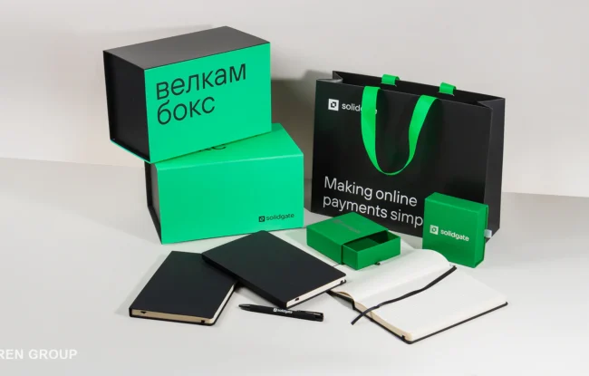 Виготовлення корпоративного пакування та сувенірної поліграфії для SolidGate